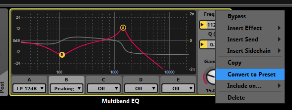 Convert to Preset