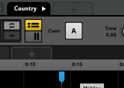 Cue button and sustain point
