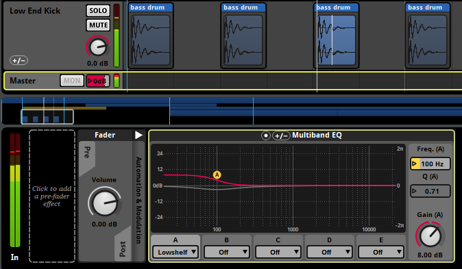 Excluded track with excluded effect