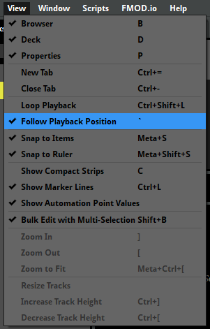 Follow playback position command