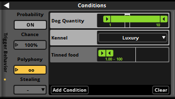 Parameter Trigger Conditions