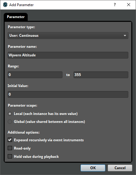 Edit Parameter Dialog