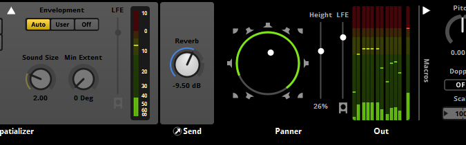 Surround 7.1.4 panning