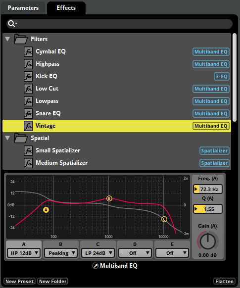 Preset Effects Browser