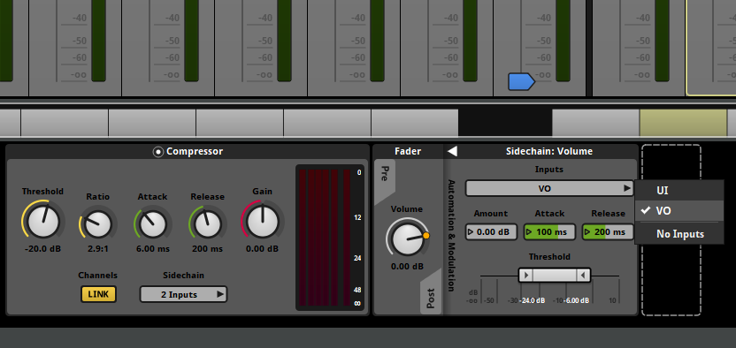 Sidechain input interface