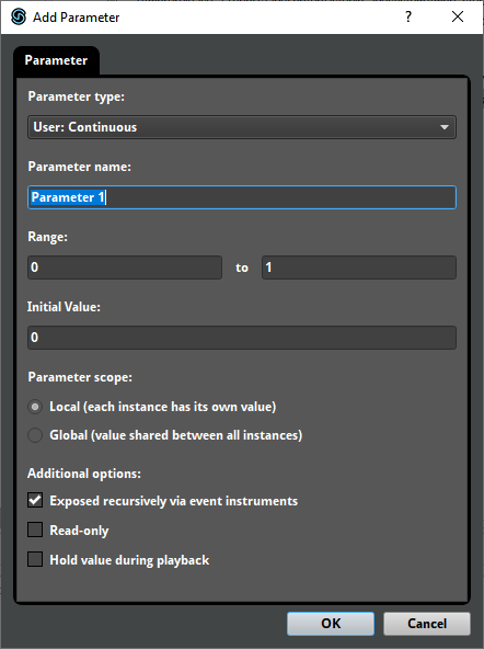 Add Parameter Dialog