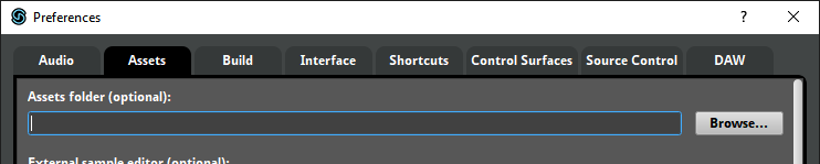 The Assets Folder property