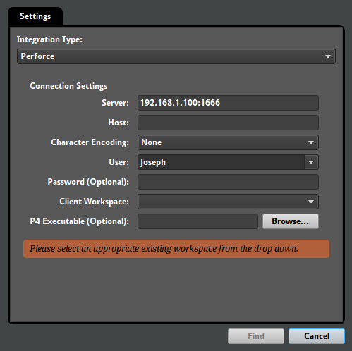 The Open Dialog - Perforce