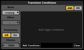 Loop region conditions panel