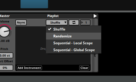 Randomize playlist toggle button