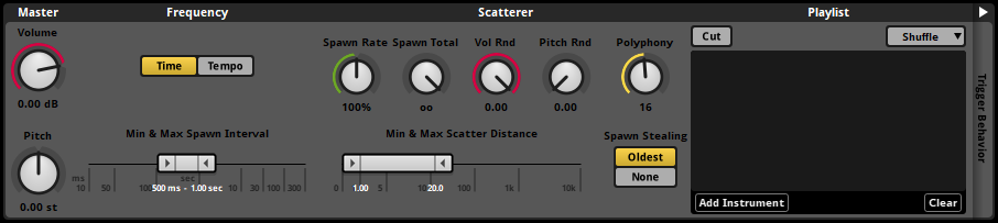 Scatterer Instrument Deck Panel in Time Mode
