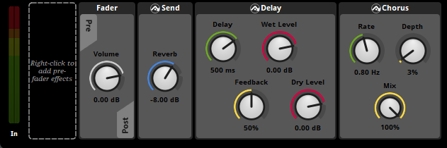 Signal chain with effects and sends