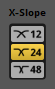 The x-slope radio buttons