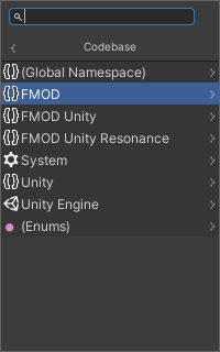 FMOD Studio submenu