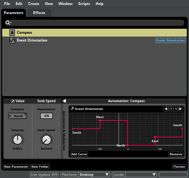Parameter automating another parameter