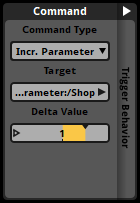 Command Instrument Deck Panel Set to Increment Parameter