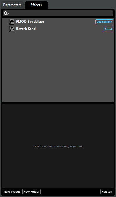 The shared effects browser