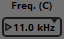 The Freq. (C) number box. Freq. (C)