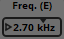 The Freq. (E) number box. Freq. (E)