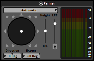 A 7.1.4 surround panner effect. A 7.1.4 surround panner effect