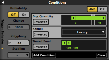 Parameter Trigger Conditions