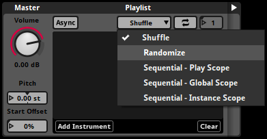 Randomize playlist toggle button