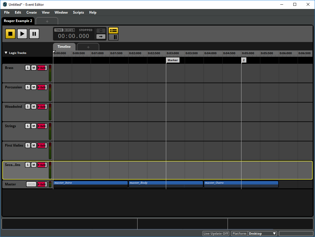 Example of Imported Reaper Project With Master Mix Only Rendering