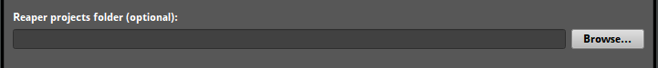 Optional Reaper Projects Folder Settings in Preference Dialog