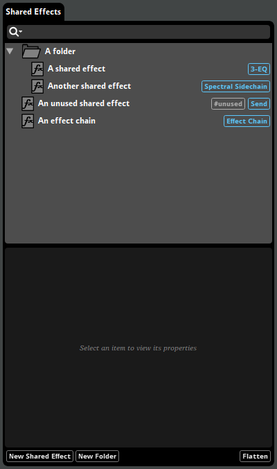 Shared effects browser