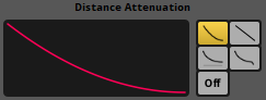 The distance attenuation controls. Distance attenuation
