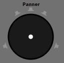 The panner in distributed mode. Panner L/R