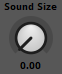 The sound size dial. Sound size