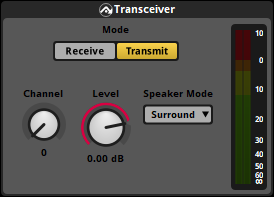 A transceiver effect set to transmit mode