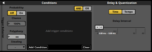 Trigger Behavior Drawer In Delay Mode