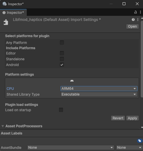 FMOD Haptics Enable Plugin