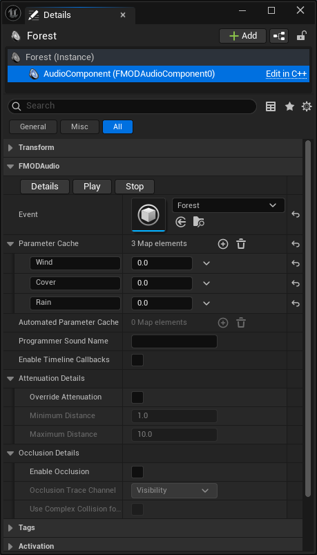 FMODAudioComponent