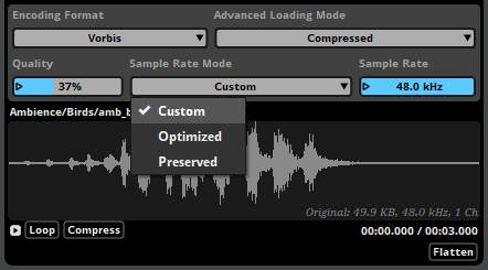 Vorbis sample rate